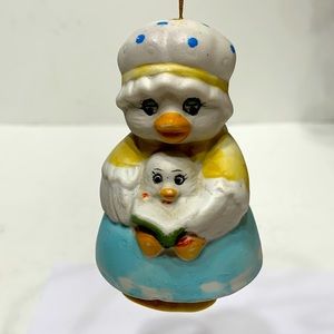 Porcelain bell ornament duck vintage JASCO
